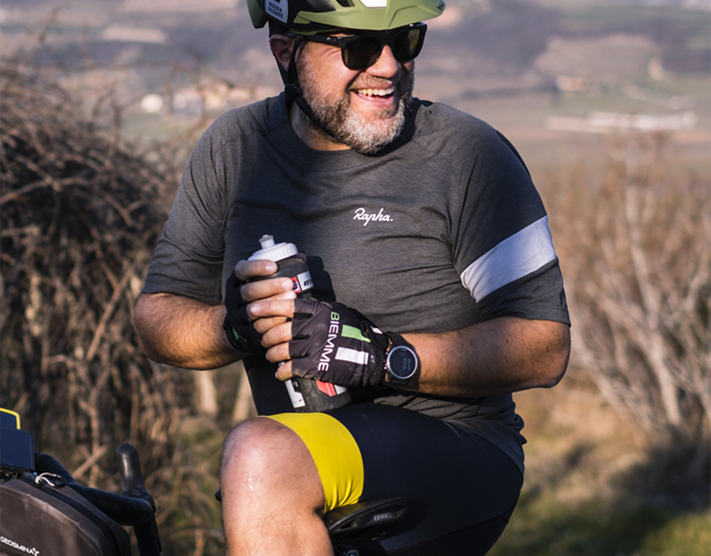 Una borraccia utilizzata da un ciclista